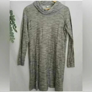 J. Jill Pure Jill cotton tunic dress Size XS Marled Grey Pockets long sleeve